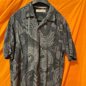 Tommy Bahama tropical print silk shirt M